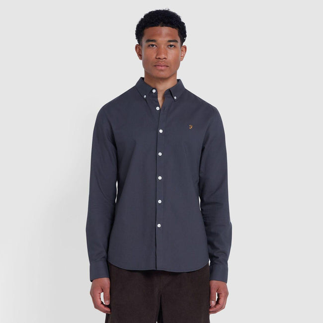 Pink - Front - Farah Mens Brewer Slim Shirt