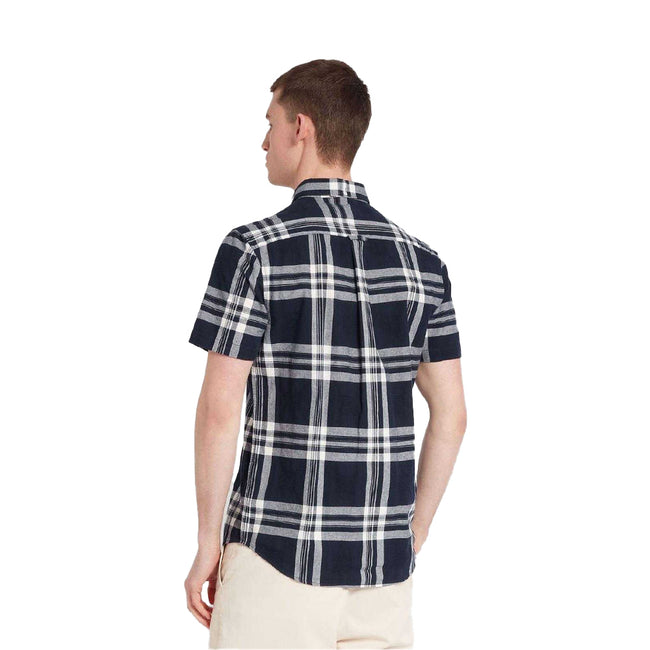Navy - Back - Farah Mens Kele Bold Check Shirt