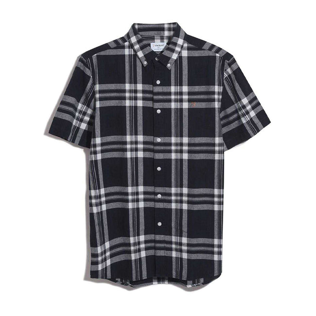 Navy - Front - Farah Mens Kele Bold Check Shirt