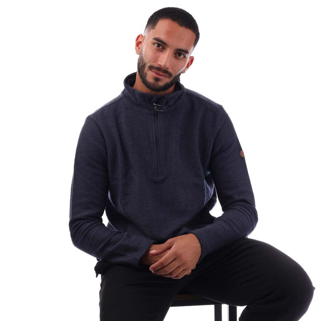 Navy - Lifestyle - Trespass Mens Taddingly Half Zip Fleece Top
