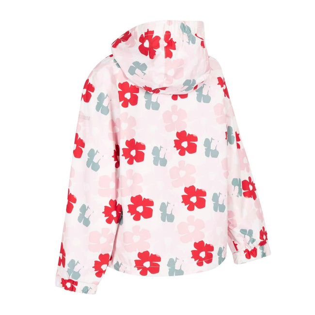 Red - Back - Trespass Childrens-Kids Hopeful Flowers Waterproof Jacket