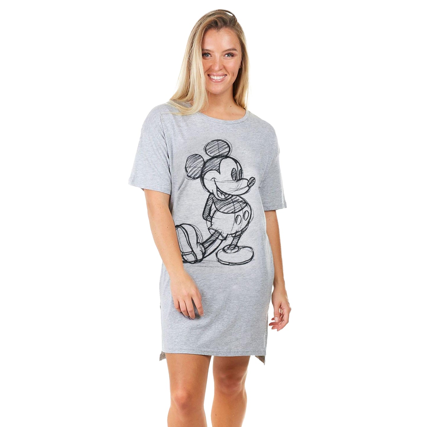 Grey - Lifestyle - Disney Womens-Ladies Mickey Mouse T-Shirt Dress