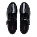 Black - Side - Kickers Womens-Ladies Patent Leather T-Bar Shoes