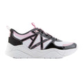 White-Black-Pink - Side - Armani Exchange Womens-Ladies Trainers