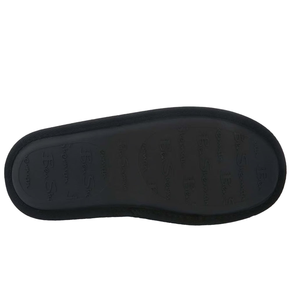 Grey - Side - Ben Sherman Mens Country Club Mule Slippers
