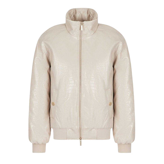 Beige - Front - Armani Exchange Womens-Ladies Bomber Jacket