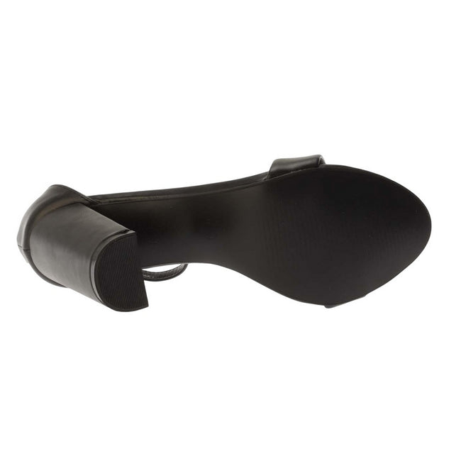 Black - Pack Shot - Where´s That From Womens-Ladies Barely There Strappy Block Heel Sandals