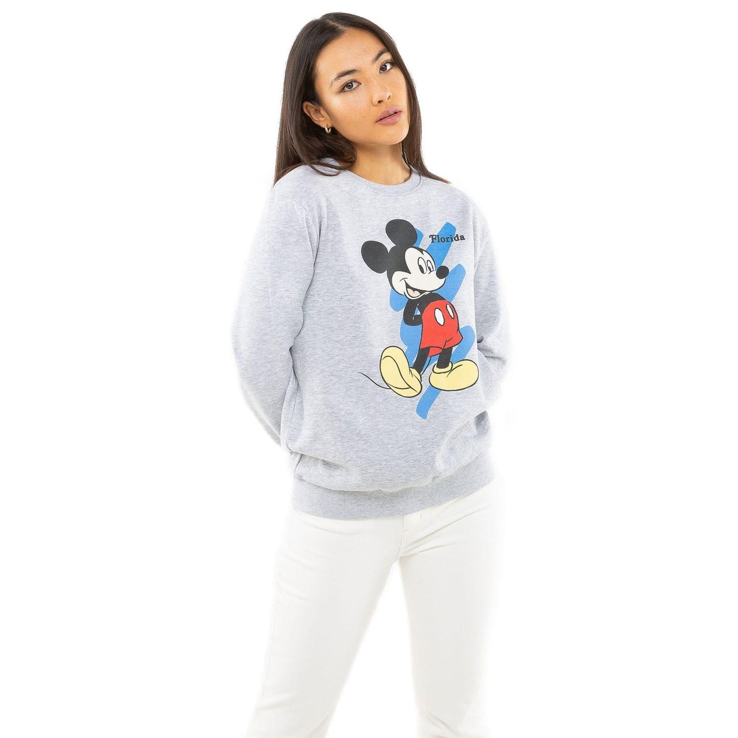 Grey - Lifestyle - Disney Womens-Ladies Mickey Mouse Crew Neck Sweatshirt