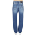 Indigo - Back - Armani Exchange Mens J16 Leather Patch Straight Jeans