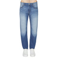 Indigo - Side - Armani Exchange Mens J16 Leather Patch Straight Jeans