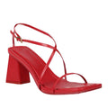 Red - Front - Where´s That From Womens-Ladies Strappy Square Toe Block Heel Sandals