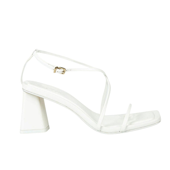 White - Front - Where´s That From Womens-Ladies Strappy Square Toe Block Heel Sandals