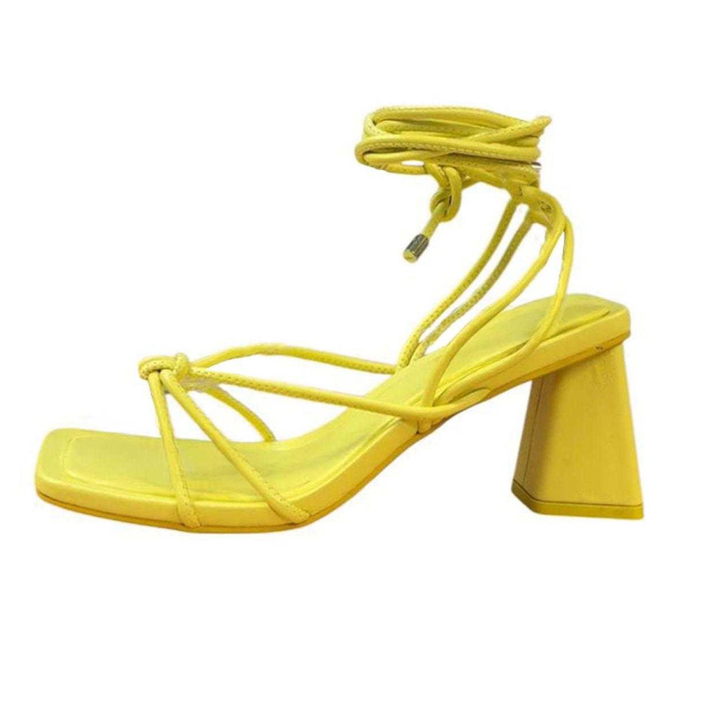 Yellow - Back - Where´s That From Womens-Ladies Delicate Strappy Block Heel Sandals