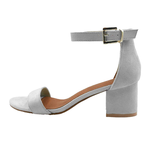 Light Grey - Side - Where´s That From Womens-Ladies Emani Strappy Mid High Block Sandals