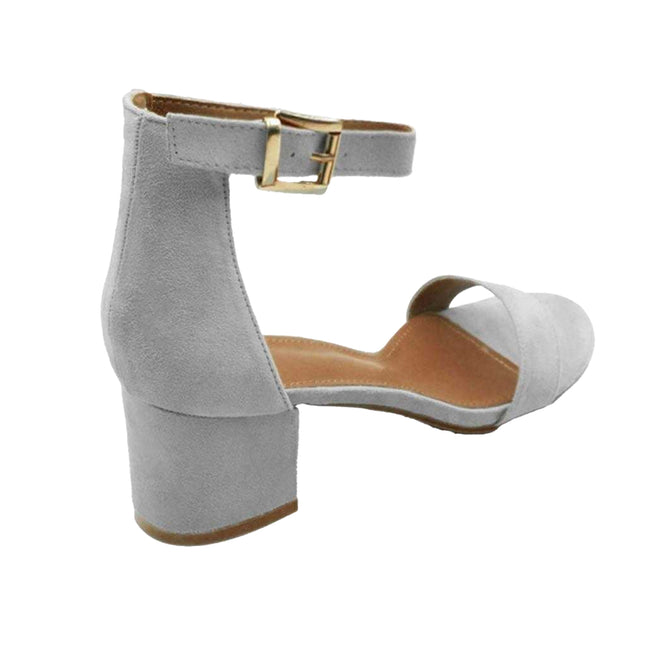 Light Grey - Back - Where´s That From Womens-Ladies Emani Strappy Mid High Block Sandals