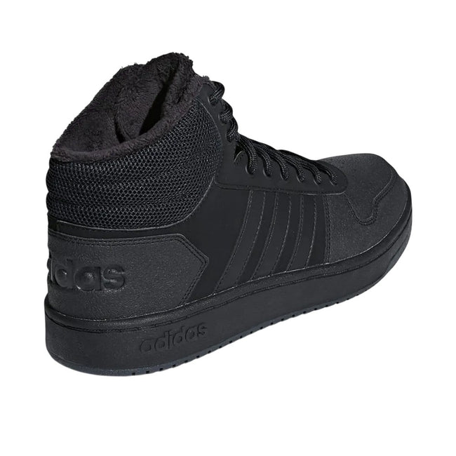 Black - Back - Adidas Mens Hoops 2.0 Mid Cut Trainers