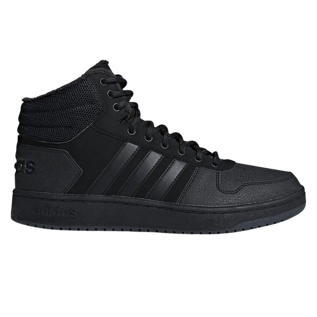 Black - Lifestyle - Adidas Mens Hoops 2.0 Mid Cut Trainers