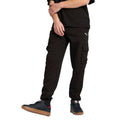 Black - Side - Puma Mens Fleece Small Logo Cargo Trousers