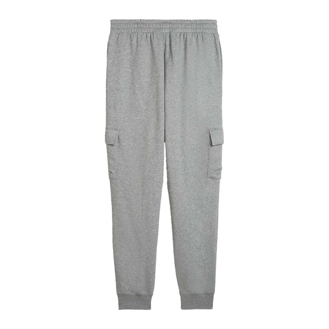 Grey - Back - Puma Mens Fleece Small Logo Cargo Trousers
