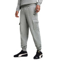 Grey - Side - Puma Mens Fleece Small Logo Cargo Trousers