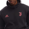 Grey - Side - Adidas Mens Juventus FC Travel Hoodie