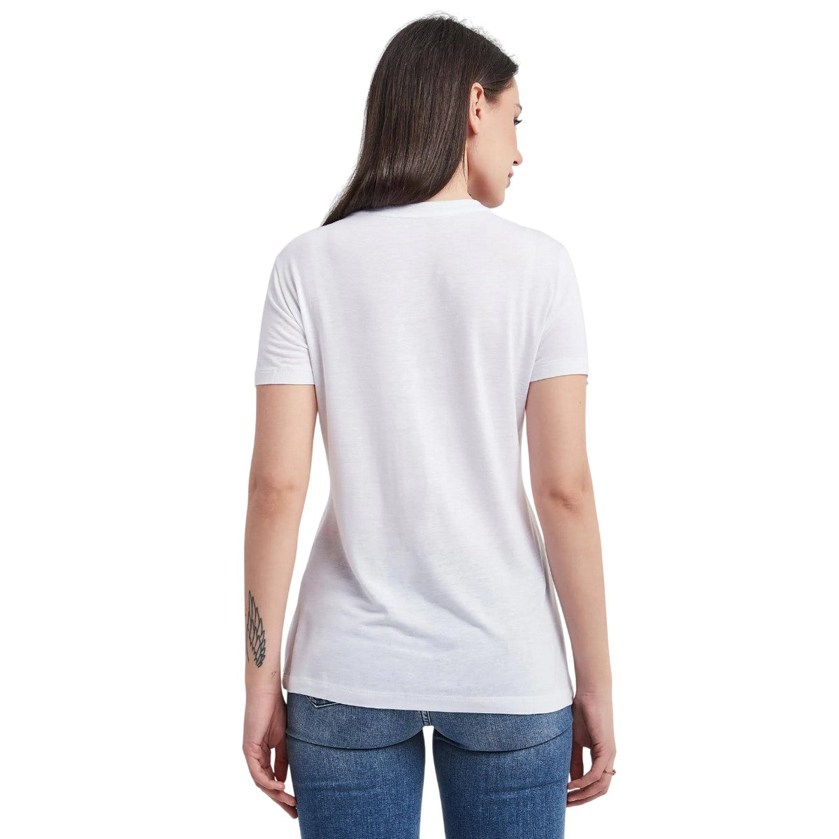 White - Pack Shot - Armani Exchange Womens-Ladies Face T-Shirt