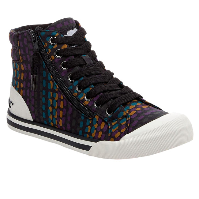 Black - Front - Rocket Dog Womens-Ladies Jazzin Hi Canvas Pumps