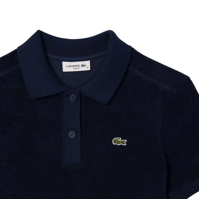 Blue - Back - Lacoste Womens-Ladies Terrycloth Slim Polo Shirt