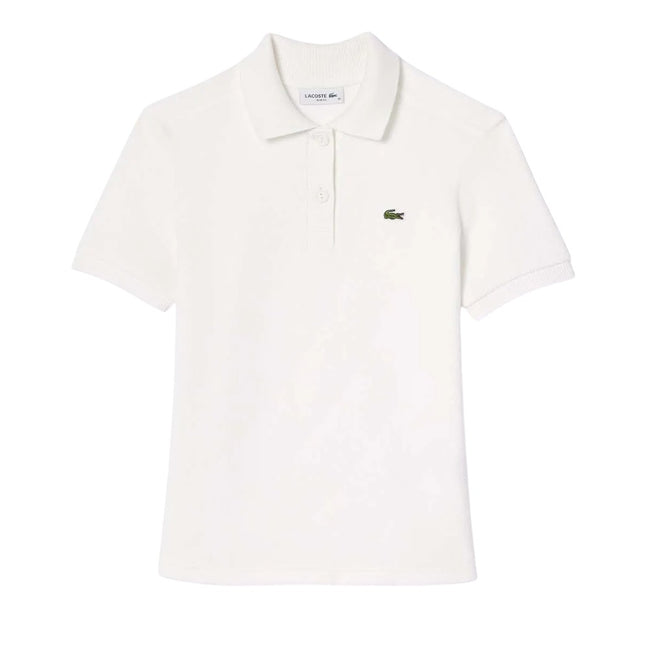Cream - Front - Lacoste Womens-Ladies Terrycloth Slim Polo Shirt