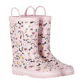 Pink - Side - Trespass Childrens-Kids Starryton Wellington Boots
