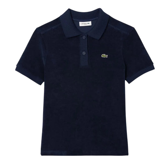 Blue - Front - Lacoste Womens-Ladies Terrycloth Slim Polo Shirt