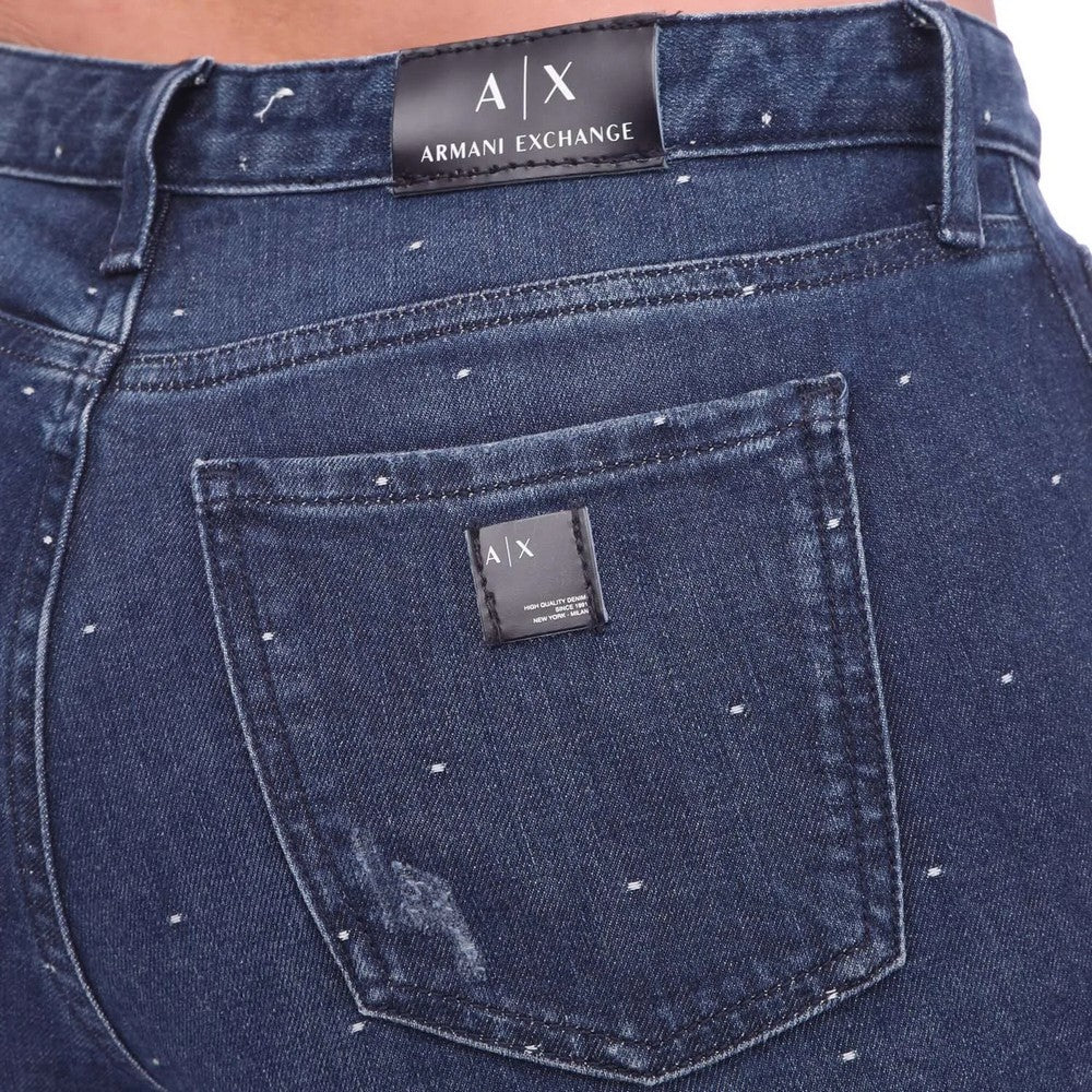 Indigo - Side - Armani Exchange Womens-Ladies J22 Skinny 3-4 Jeans