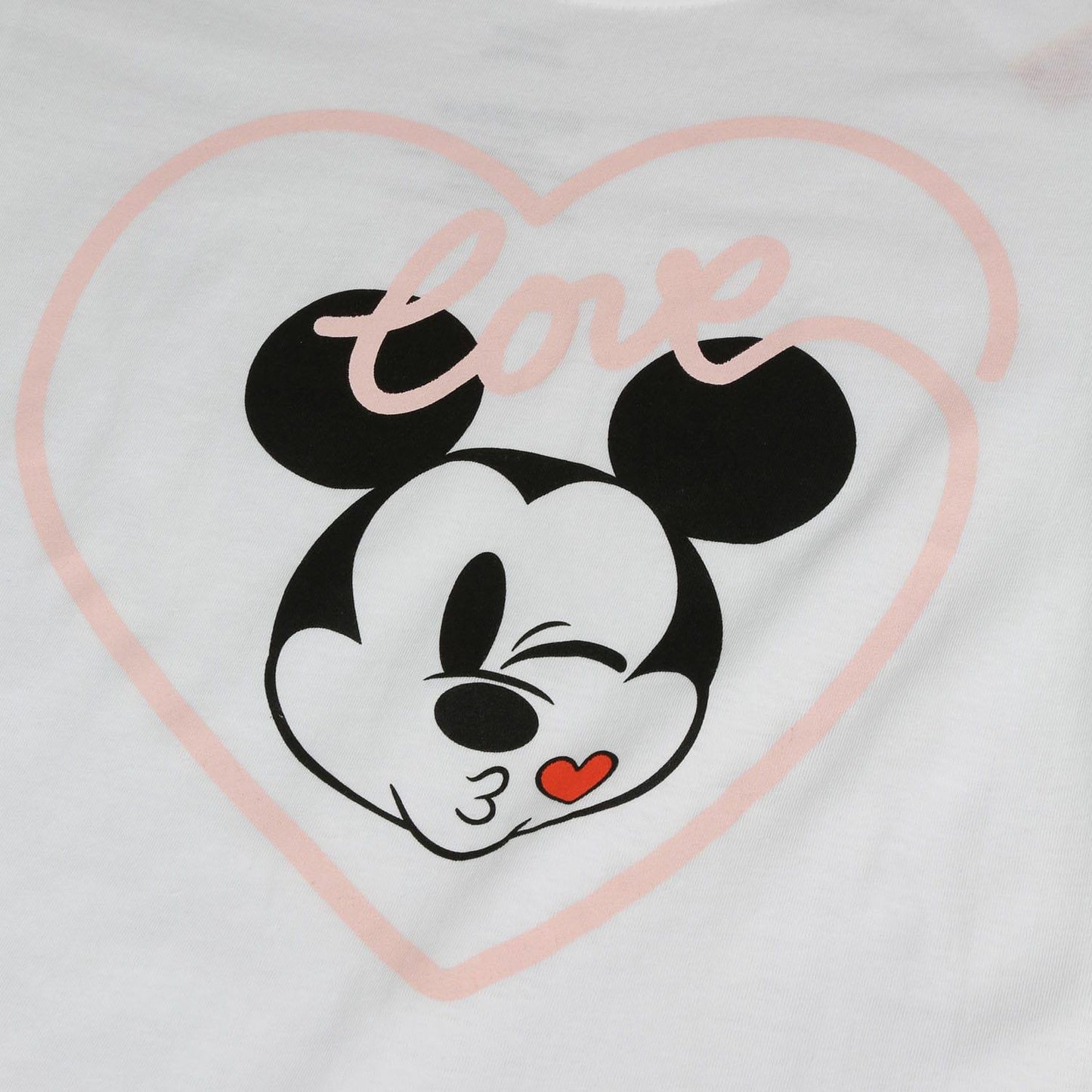 White - Side - Disney Childrens-Kids Mickey Mouse Kiss T-Shirt
