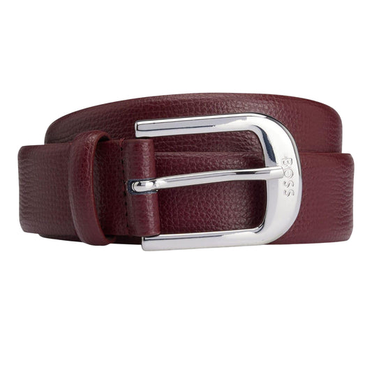 Red - Front - Boss Anna Leather Belt