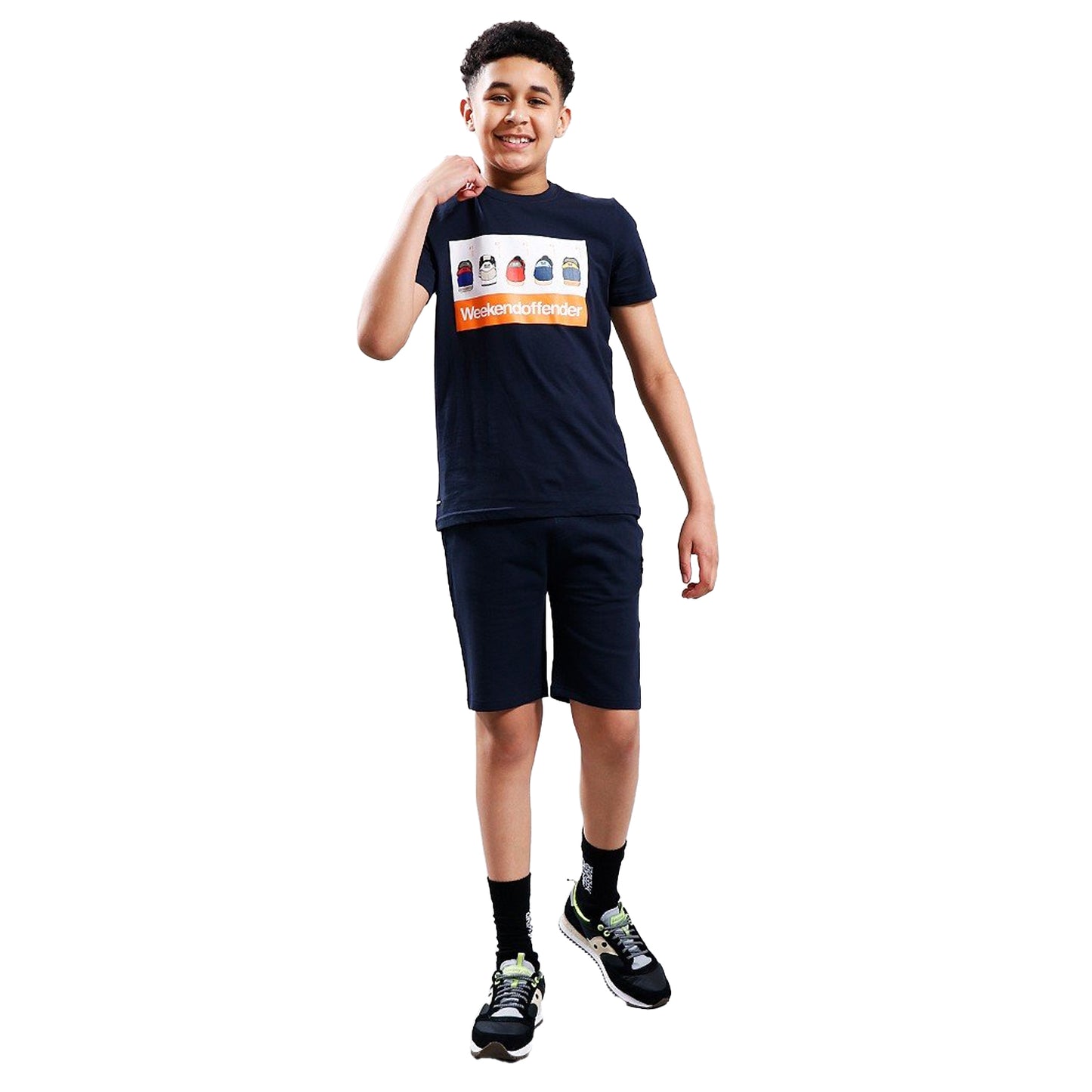 Navy - Pack Shot - Weekend Offender Childrens-Kids Ticket T-Shirt