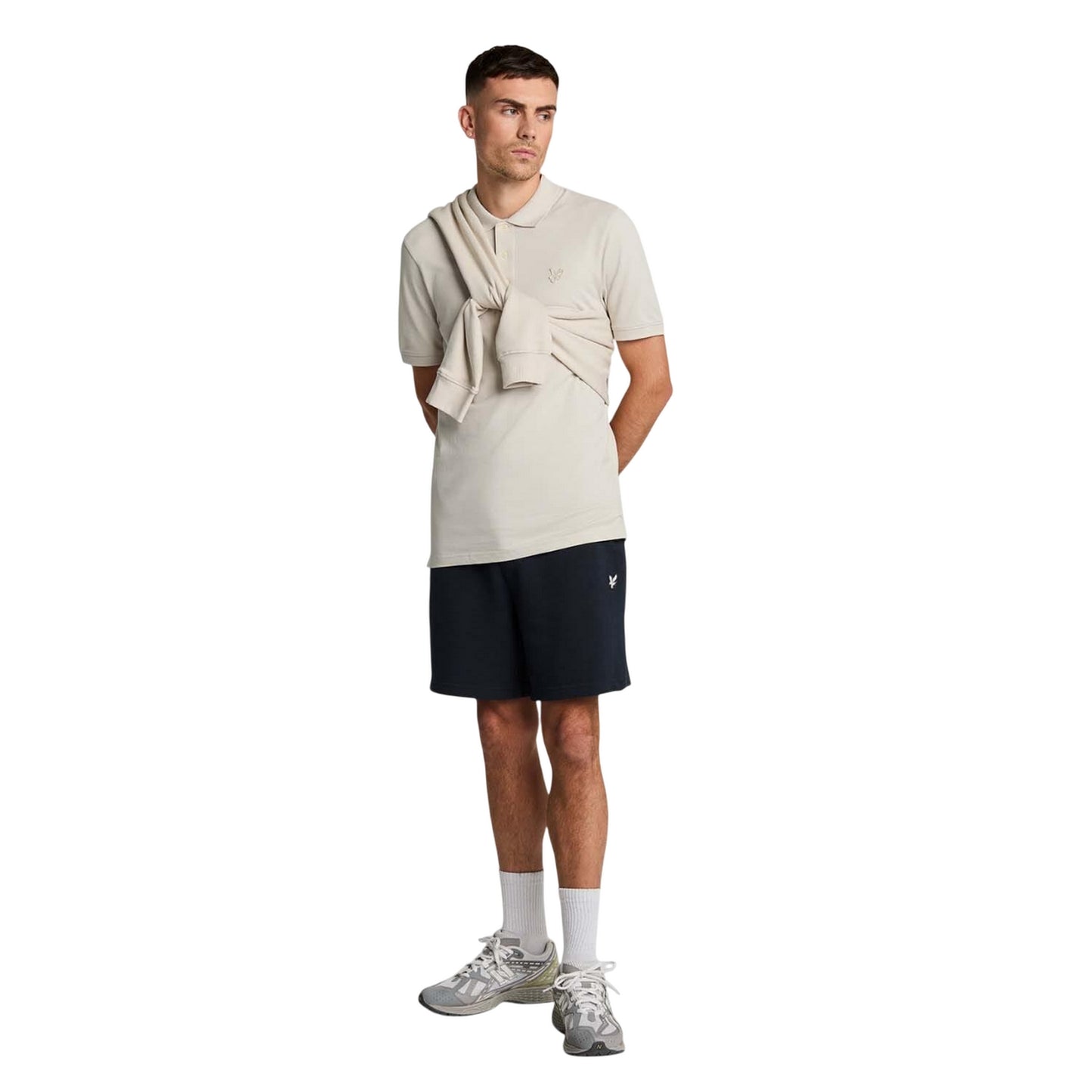 Beige - Pack Shot - Lyle & Scott Mens Tonal Eagle Polo Shirt