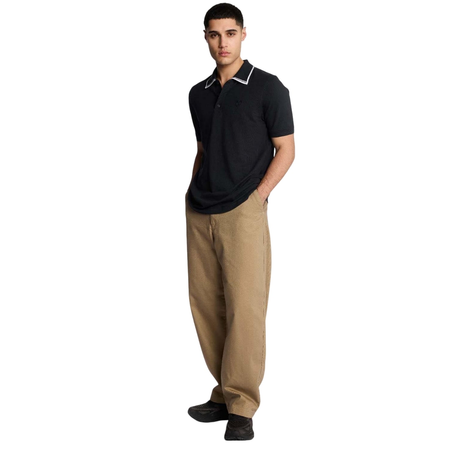 Blue - Pack Shot - Lyle & Scott Mens Superfine Tipped Polo Shirt