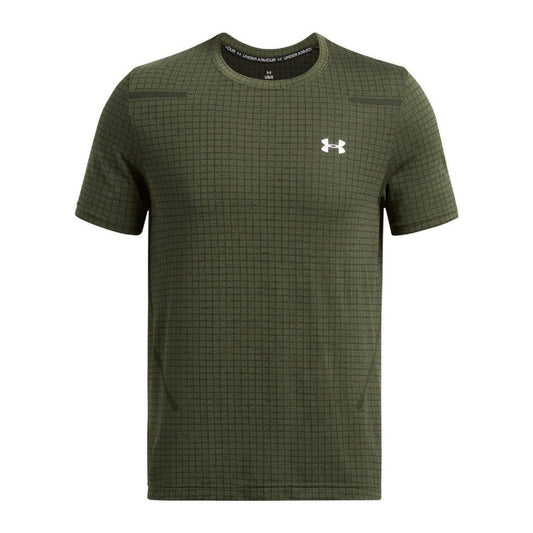 Green - Front - Under Armour Mens Vanish Grid Seamless T-Shirt
