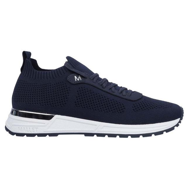 Navy - Side - Mallet Mens Diver Lite Knitted Sock Trainers