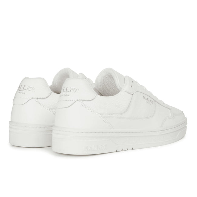 White - Back - Mallet Mens Bennet Leather Trainers