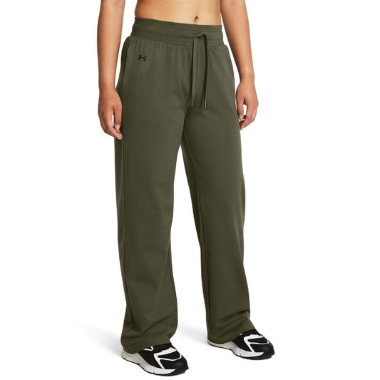 Green - Front - Under Armour Womens-Ladies Open Hem Jogging Bottoms
