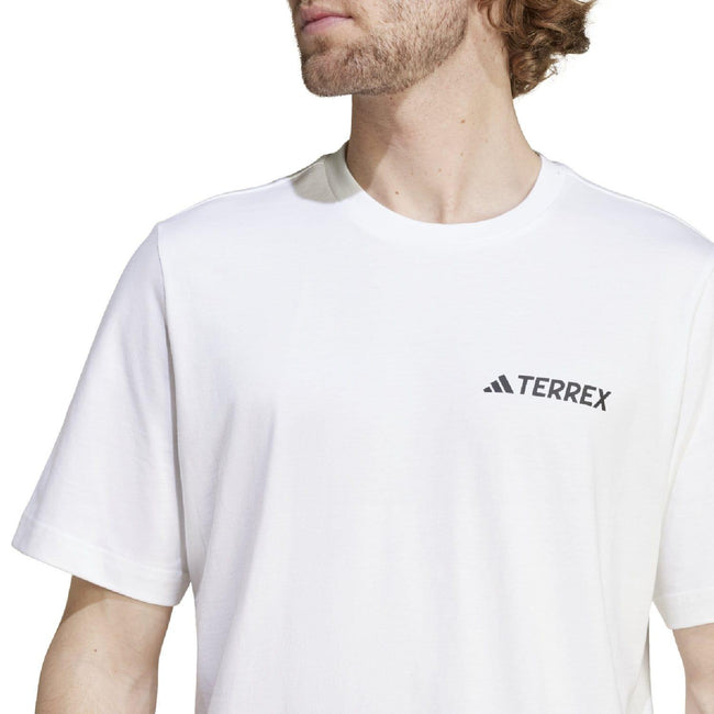 White - Back - Adidas Mens Terrex Mountain Graphic T-Shirt