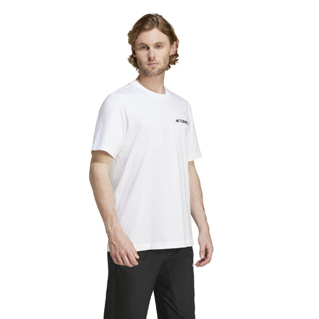 White - Pack Shot - Adidas Mens Terrex Mountain Graphic T-Shirt