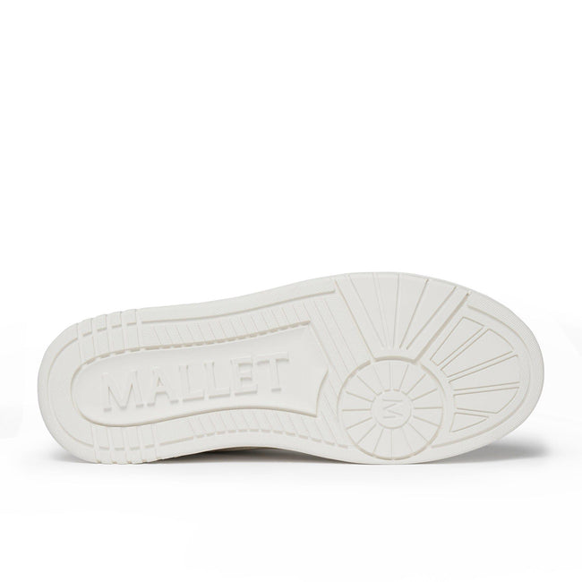 White - Side - Mallet Mens Compton Leather Trainers