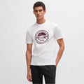 White - Front - Hugo Boss Mens Porsche x Boss Mercerised Cotton T-Shirt
