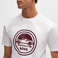 White - Side - Hugo Boss Mens Porsche x Boss Mercerised Cotton T-Shirt