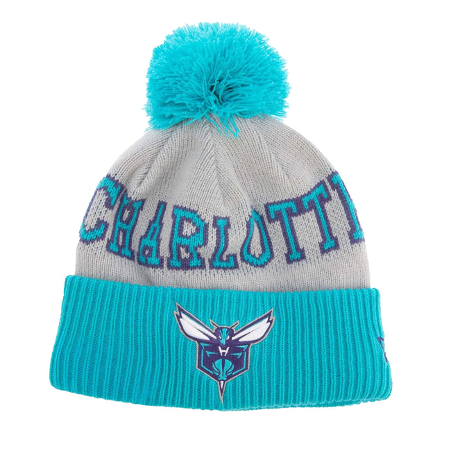 Turquoise - Front - New Era Charlotte Hornets NBA Knitted Bobble Beanie