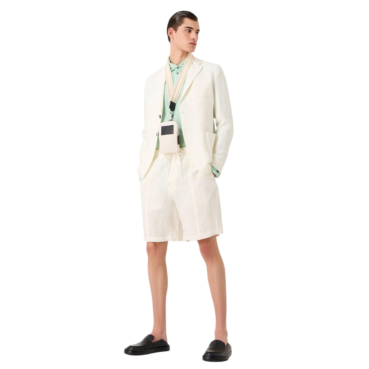 White - Pack Shot - Emporio Armani Mens Plain Shorts
