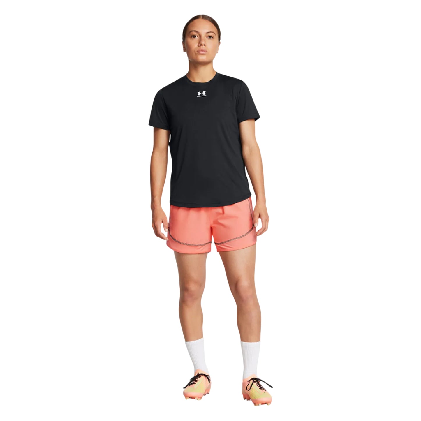 Orange - Close up - Under Armour Womens-Ladies Challenger Pro Shorts