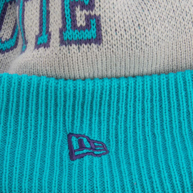 Turquoise - Side - New Era Charlotte Hornets NBA Knitted Bobble Beanie